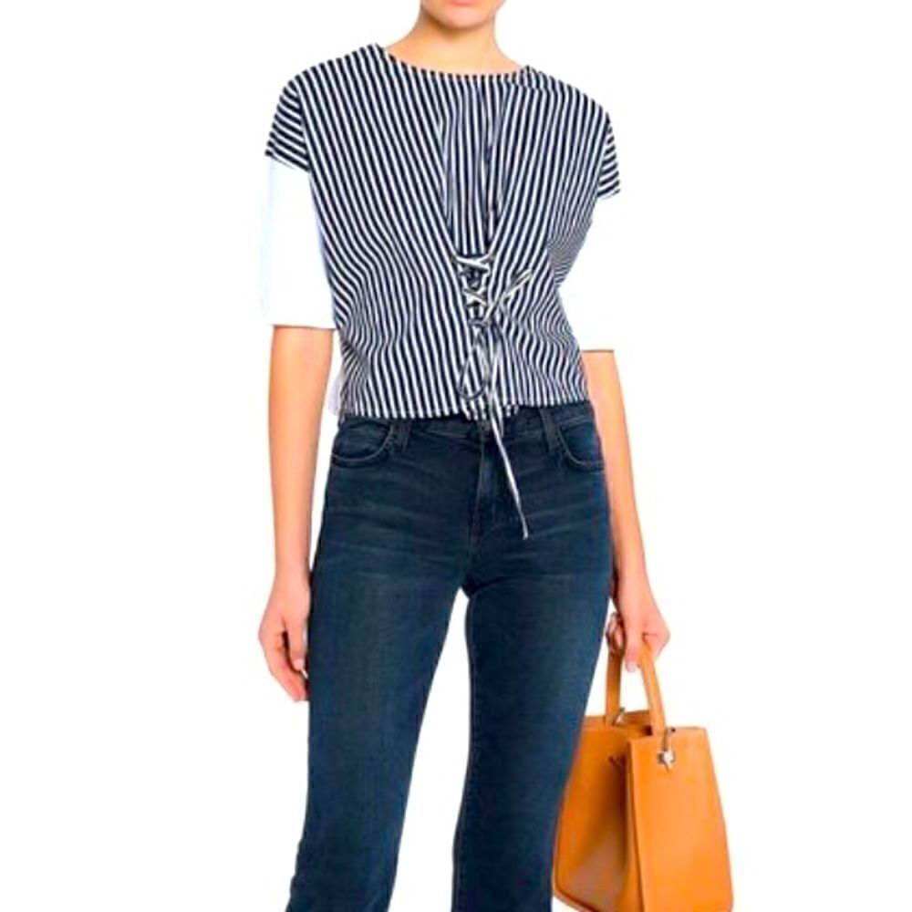 3/$25 WALTER BAKER Betina Mixed Media Blouse Top Size M
